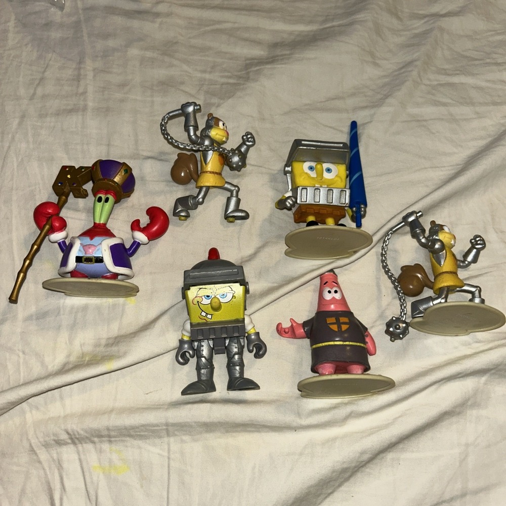 Viacom Sponge Bob PVC Action Figure Dunces and Dragons Lot Mr. Krabs Patrick A3